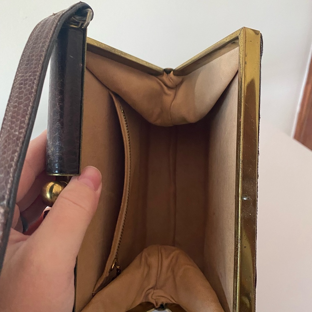 Vintage Brown Leather Handbag - Picture 6 of 6